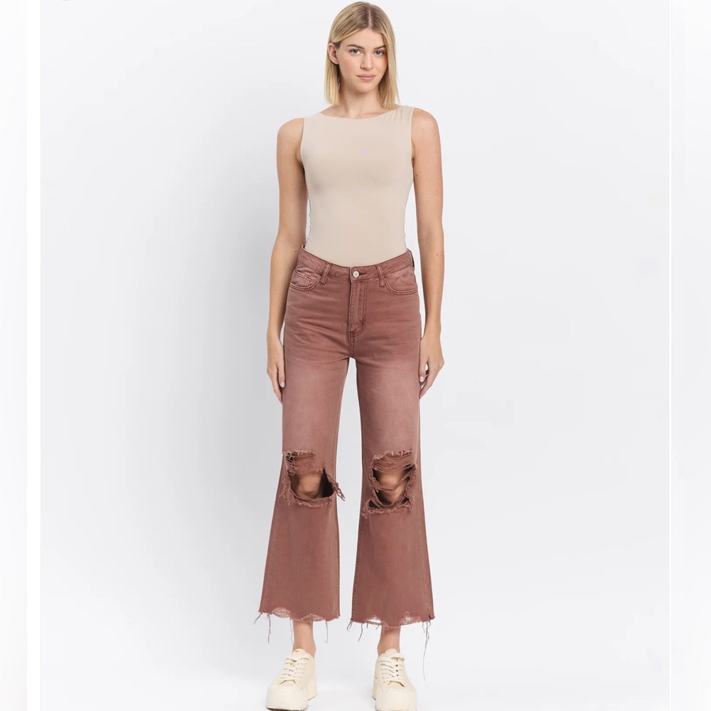 Vervet Los Angeles Aztec Super High Rise 90’s Vintage Crop Flare jeans, 27